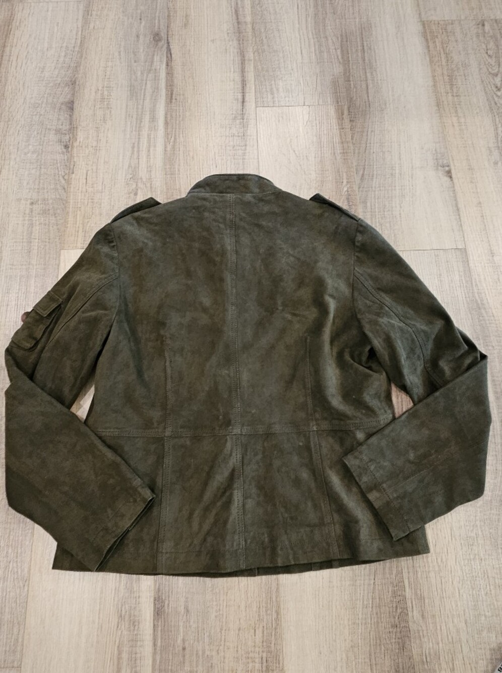 Sundance Suede Leather Jacket Women’s 12 Olive Green Military Utility NWOT - Picture 4 of 9